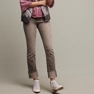 Pilcro Parallel Mid-Rise Cuffed Corduroys Pants